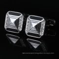 Crystal Rhinestone Black Enamel Cufflinks Silver Plated Elegant Diamonds Mens Suit Shirts Cufflinks